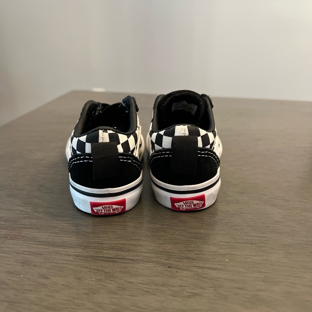 Vans Black and White Checkerboard Kids Shoes - Picture 3 of 4